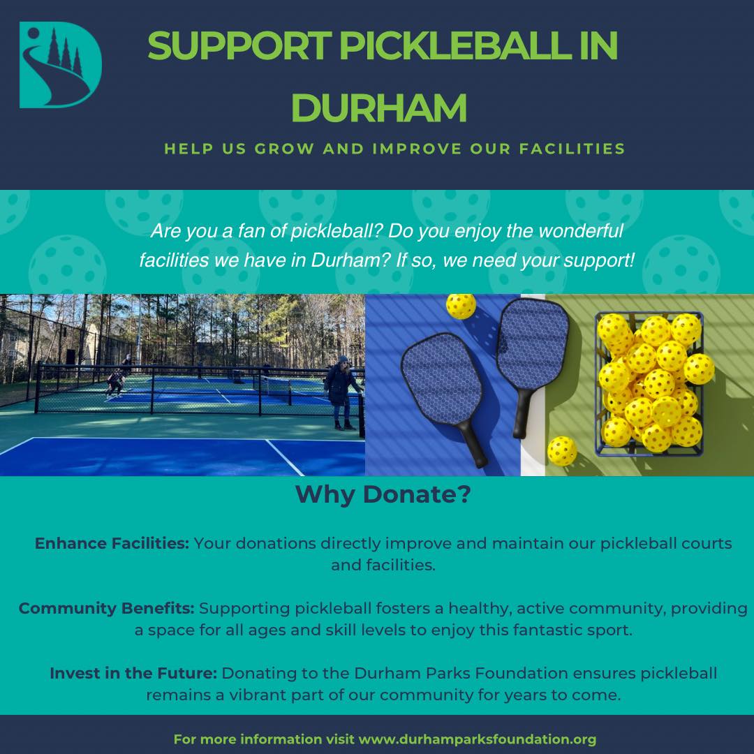 Support the growth of pickleball in Durham by improving facilities, fostering community engagement, and investing in its