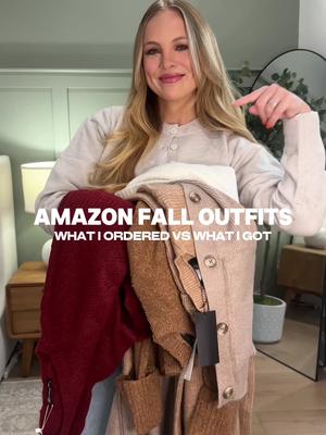 Easy & cute amazon fall outfits 🍂 what i ordered vs what i got! All in my SF 🫶🏼 #amazonfashion #fallfashion #falloutfits