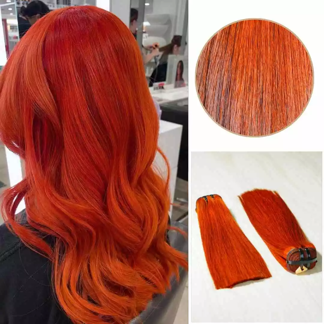 SDD Bone Straight Weft Hair Extensions - Burnt Orange | Hair Extensions Human Hair, Clip In & Tape In Hair Extensions, Great Hair - Hair Manufacturer thumbnail