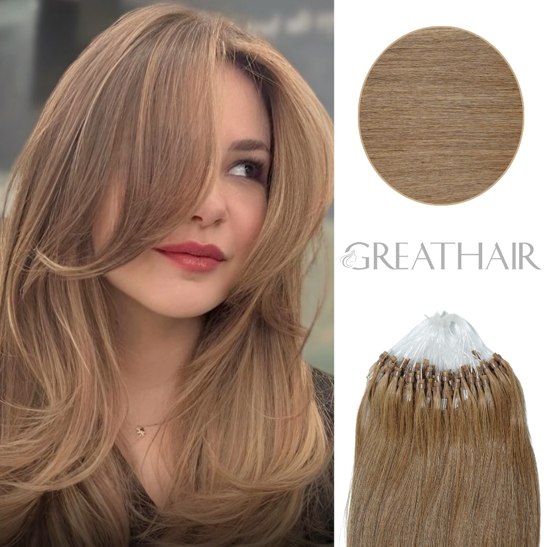 Brown Color Micro Ring Hair Extensions | Hair Extensions Human Hair, Clip In & Tape In Hair Extensions, Great Hair - Hair Manufacturer thumbnail