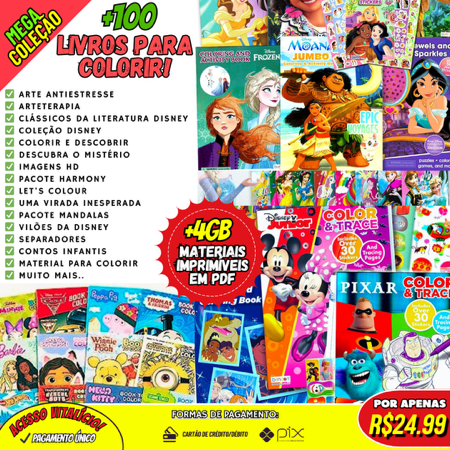 Pack + 100 livrinhos de colorir  thumbnail