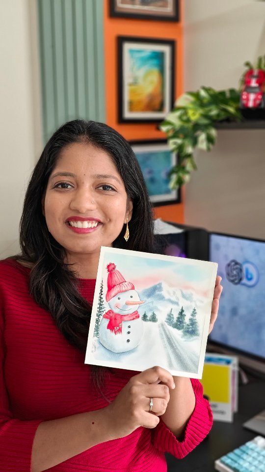 Join me in creating this dreamy watercolor holiday card using reference images generated through AI using @bing chat in 