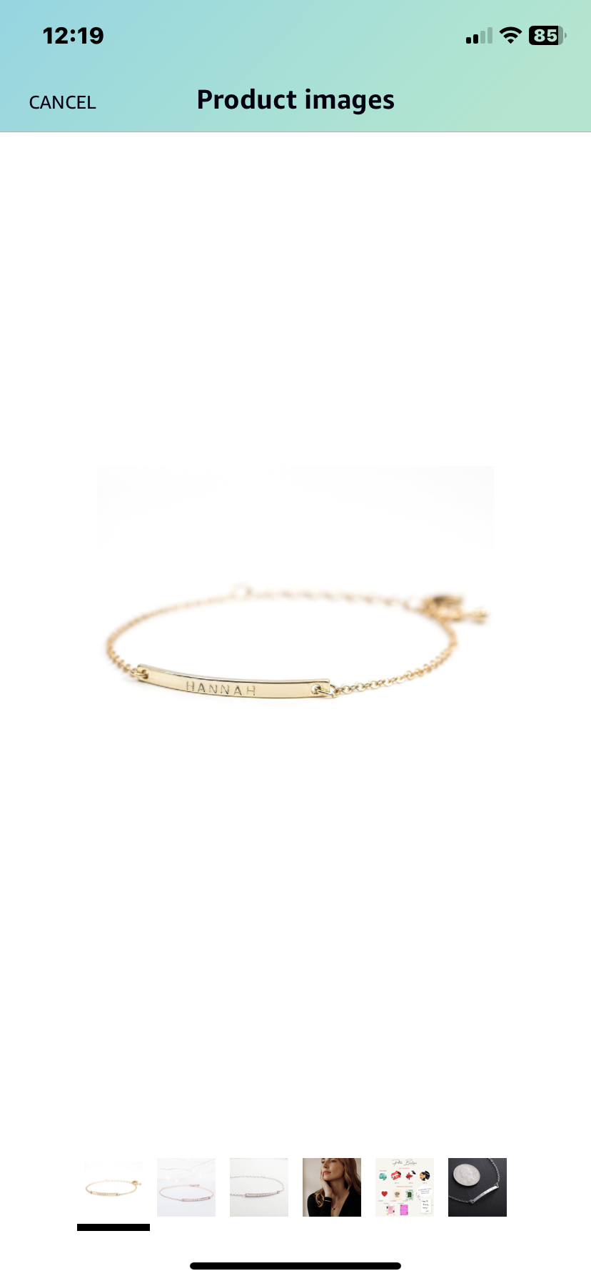 16K gold personalized bracelet thumbnail