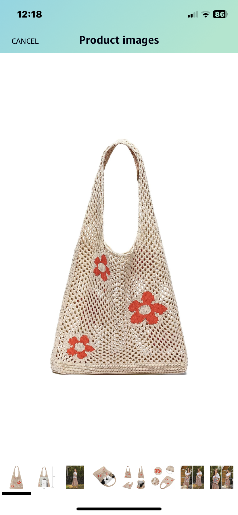 Mesh beach tote bag thumbnail