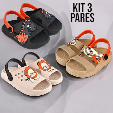 kit 3 pares papete sandálias, kids thumbnail
