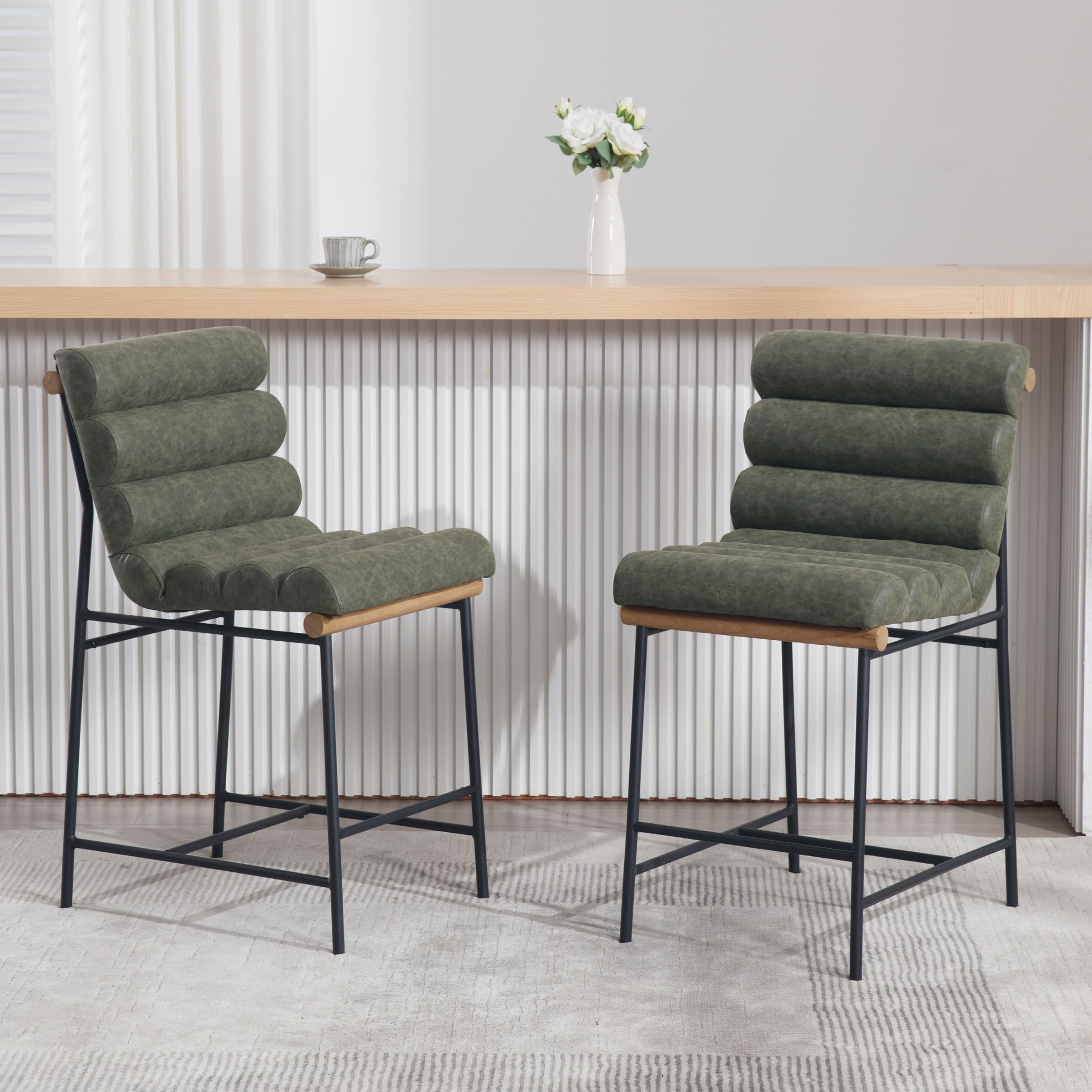 ROCITY 25”H Armless Upholstered Counter Stools Set of 2 - 5793CS thumbnail