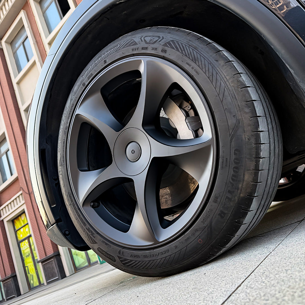 19" Razor-Style Crossflow Wheel Covers for 2025+ Tesla Model Y Juniper thumbnail