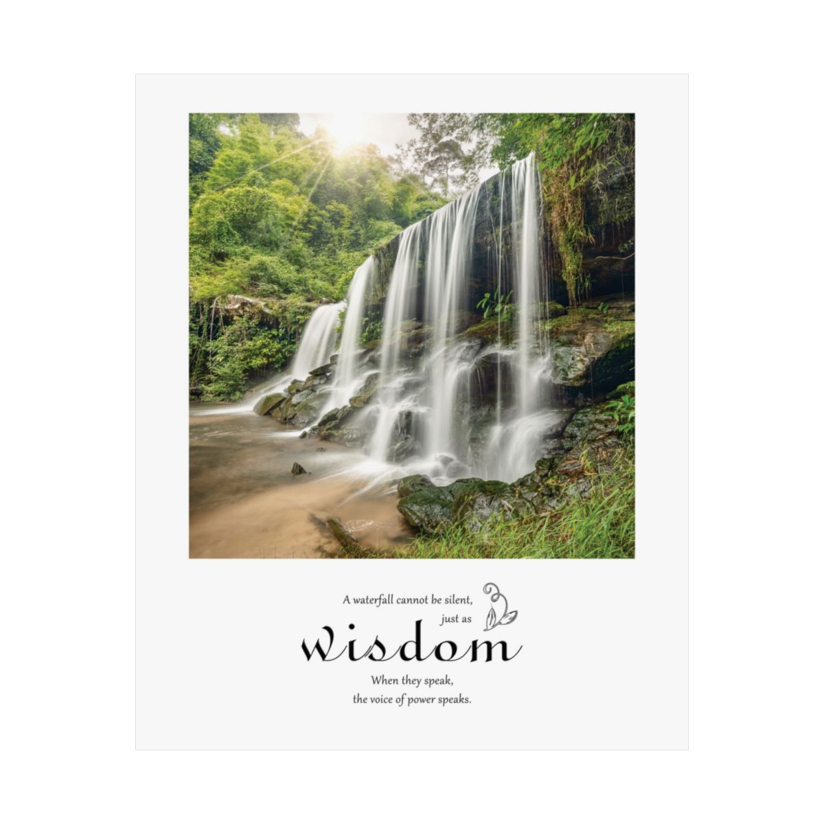 Waterfall Motivational Print | Slogan Photography Poster, Inspirational Art, Motto Gifts, Interior Design, Positive Quote, Nature Lover - $24.93 - Waterfalls Of Thailand thumbnail
