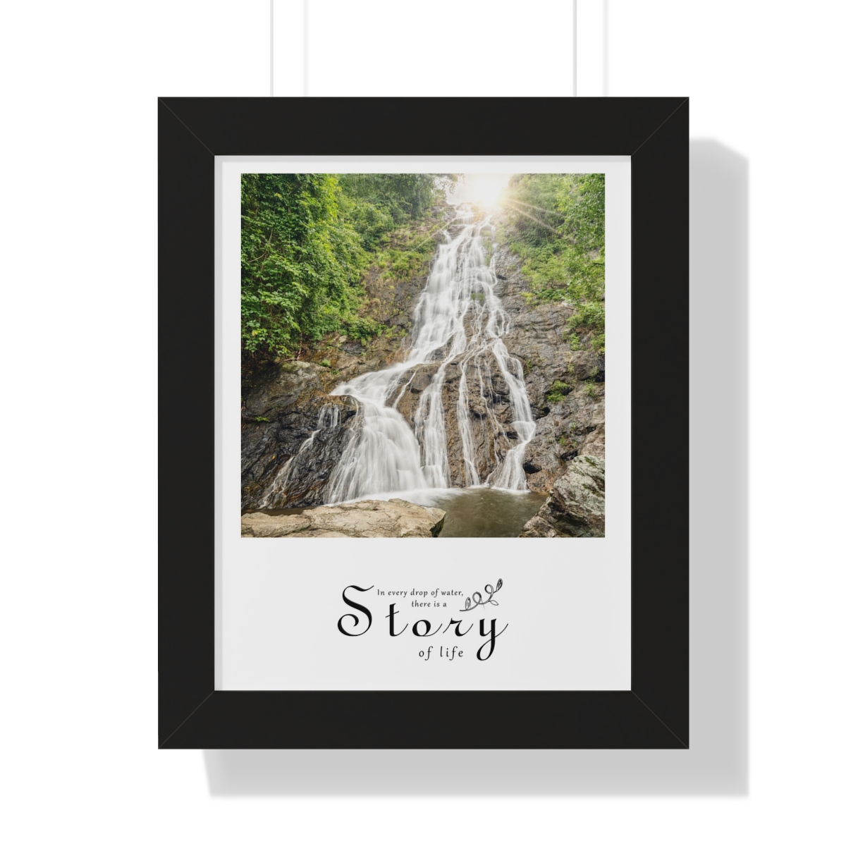 Waterfall Framed Motivational Print | Slogan Photography Poster, Inspirational Art, Motto Gifts, Interior Design, Positive Quote, Nature - $115.05 - Waterfalls Of Thailand thumbnail