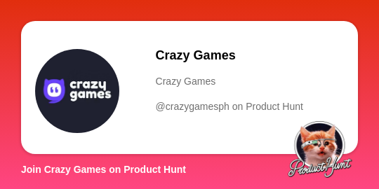  Crazy Games' profile on Product Hunt | Product Hunt thumbnail