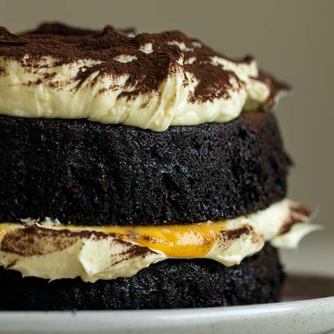 Chocolate & Lemon Curd Mascarpone Layer Cake thumbnail