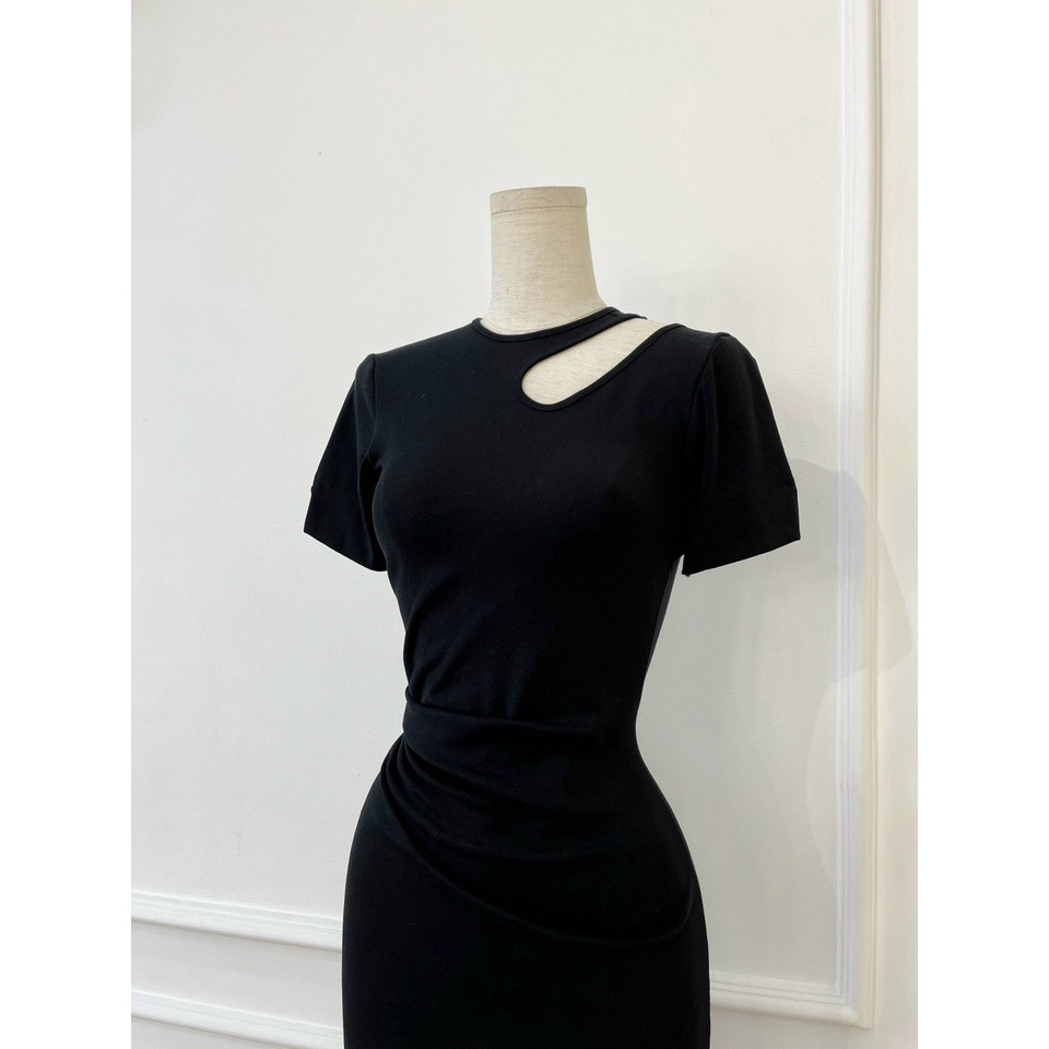 Đầm midi body nữ tay ngắn khoét vai thumbnail