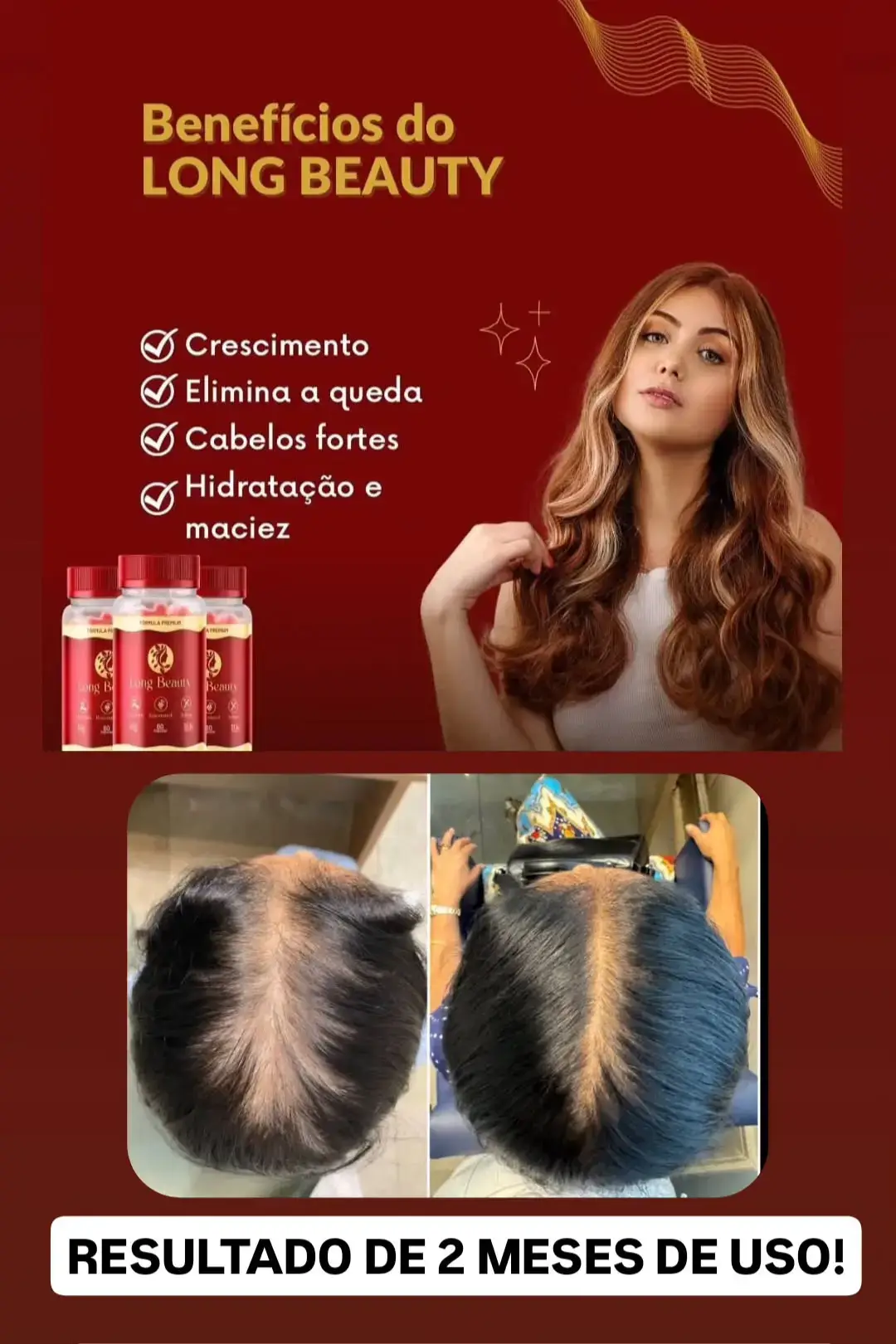 Long Beauty: crescimento 5x mais rápido, fios fortes e hidratados 💇‍♀️ Descubra o segredo para cabelos incríveis! 💥 Saib