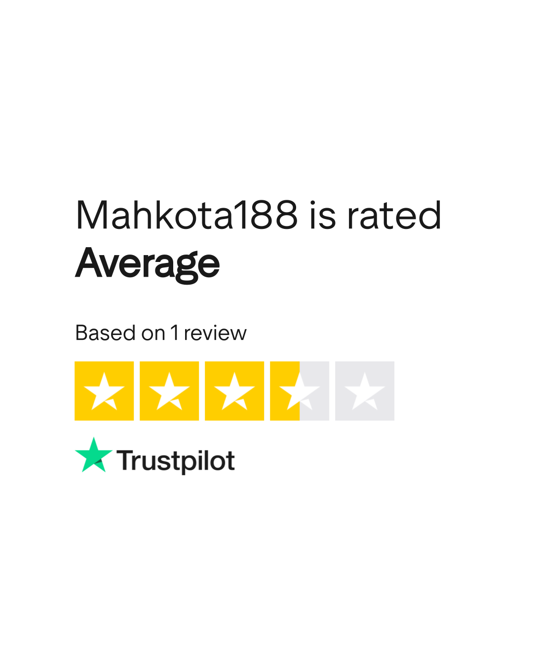 Mahkota188 is rated "Average" with 3.7 / 5 on Trustpilot thumbnail