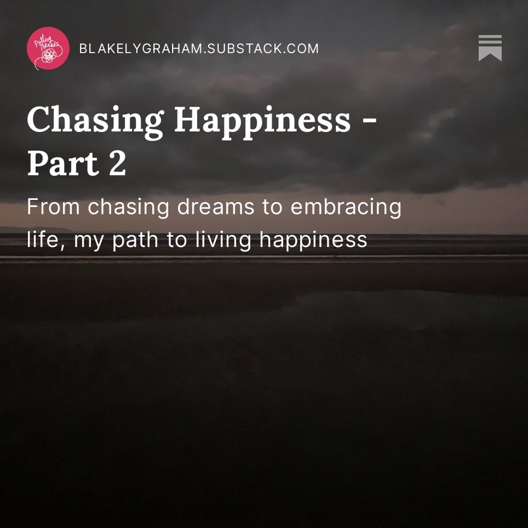 In my latest post, I'm sharing the next part of my personal journey towards happiness. From Point A, where I was chasing