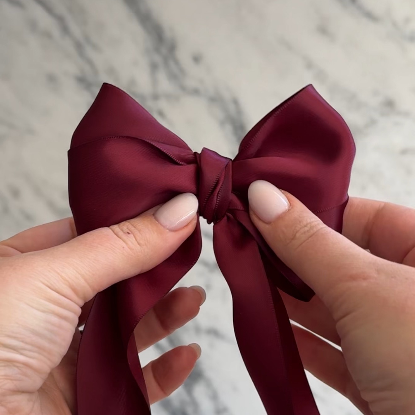 Burgundy/Maroon Double Faced Satin Ribbon  thumbnail