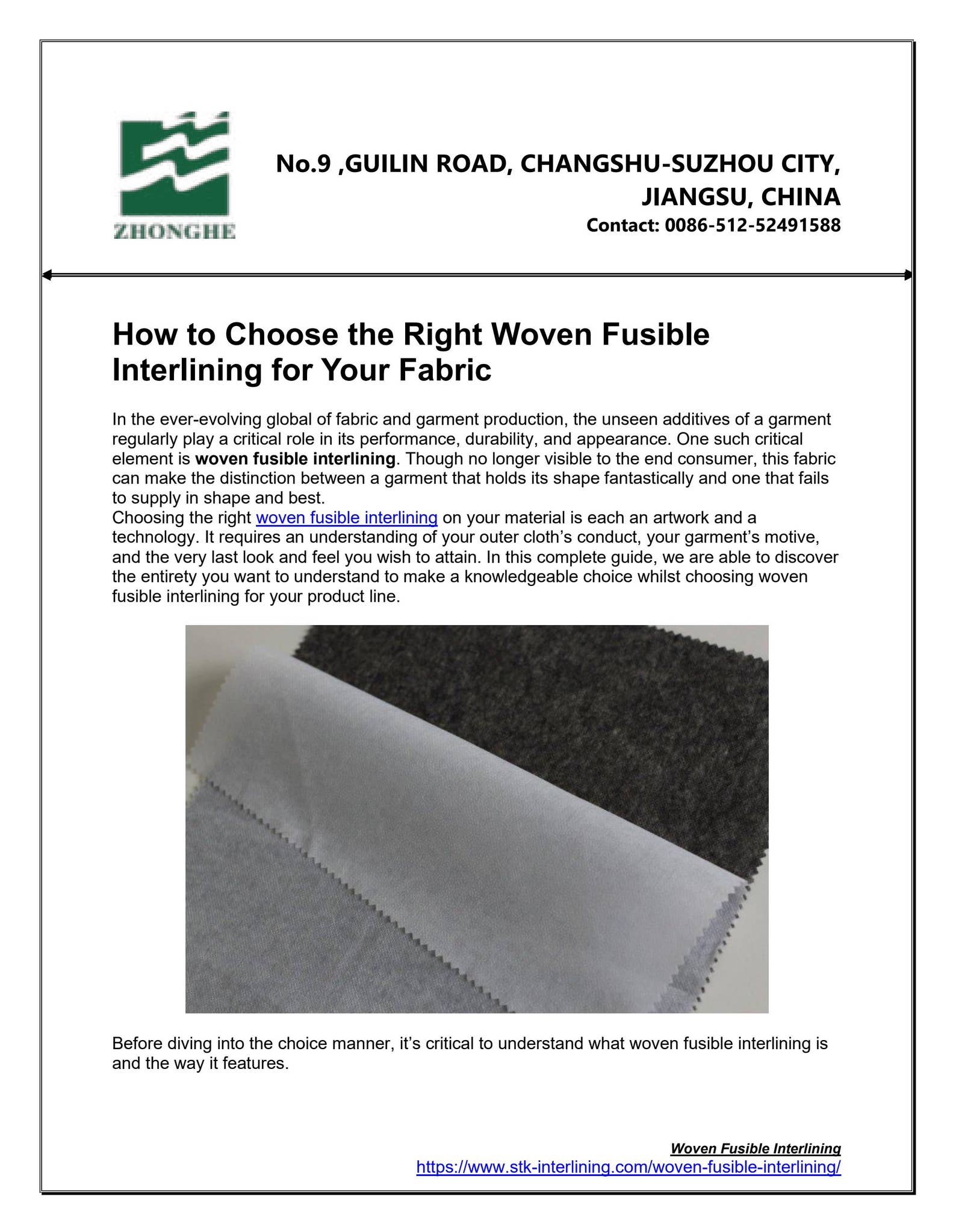 Manufacturing Process of Woven Fusible Interlining thumbnail