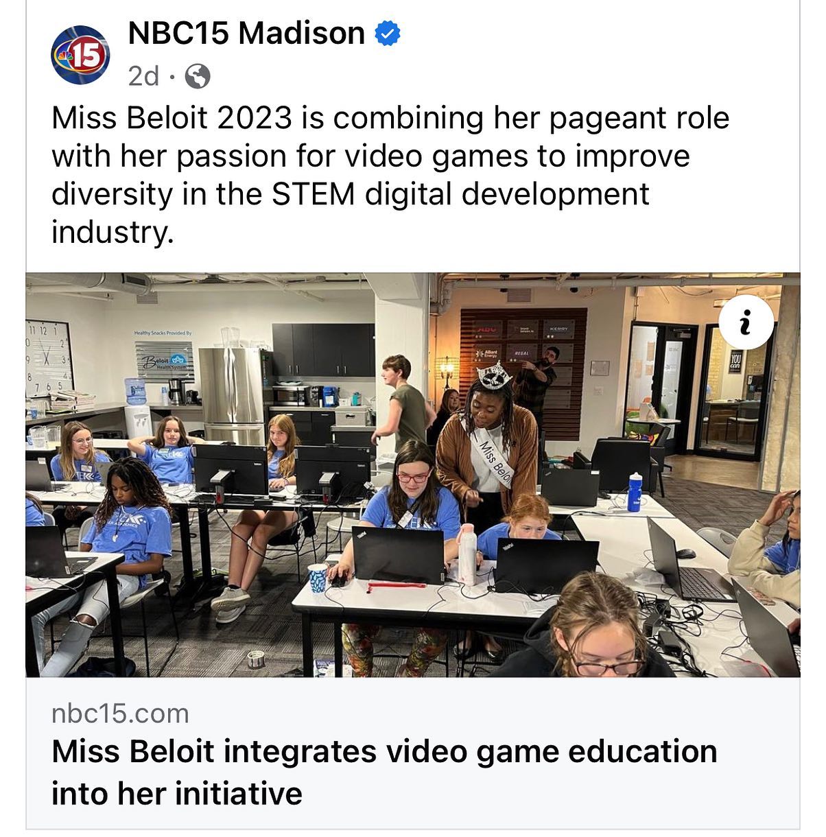 Thank you, @nbc15_madison , for covering my story! I hope that I will inspire more students to pursue STEM careers. 🤖🧬🎮🧪