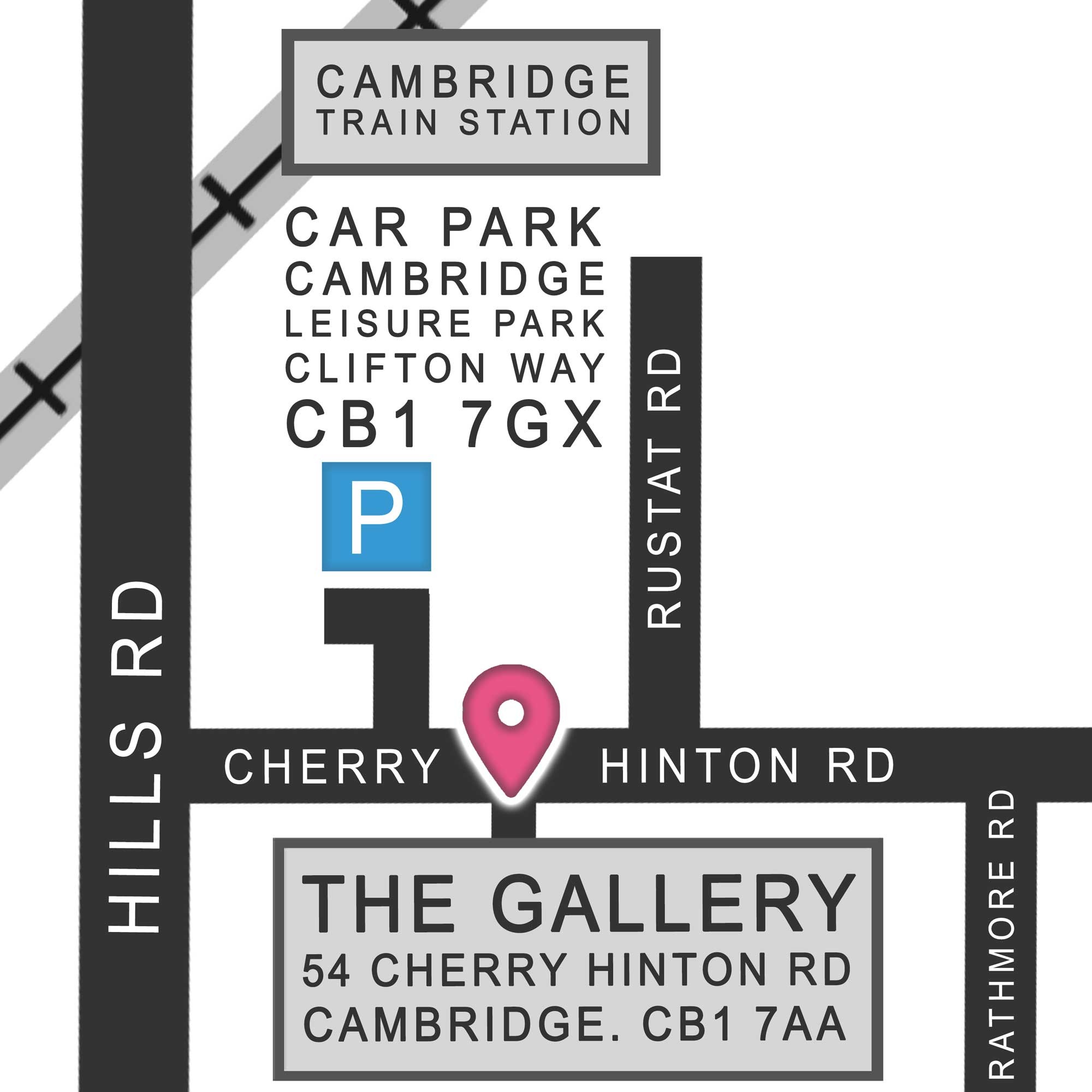 Google Map - The Gallery, 54 Cherry Hinton RD, CB1 7AA - In easy reach of Cambridge City Centre. 5 minute walk from the carpark by The Junction on Clifton Way. thumbnail