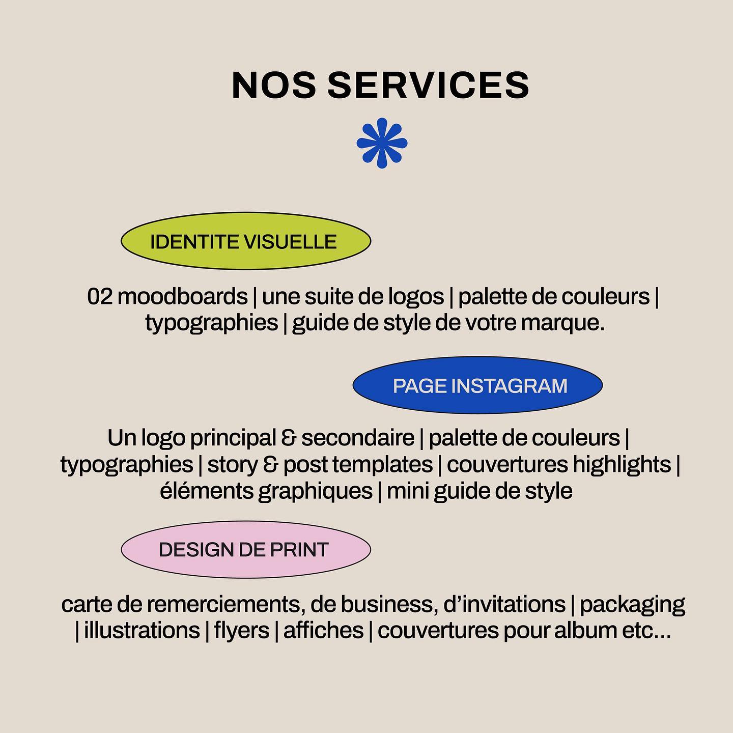 ✦ Nous offrons une panoplie de services car il est important pour nous de créer pour chaque marque une signature visuell