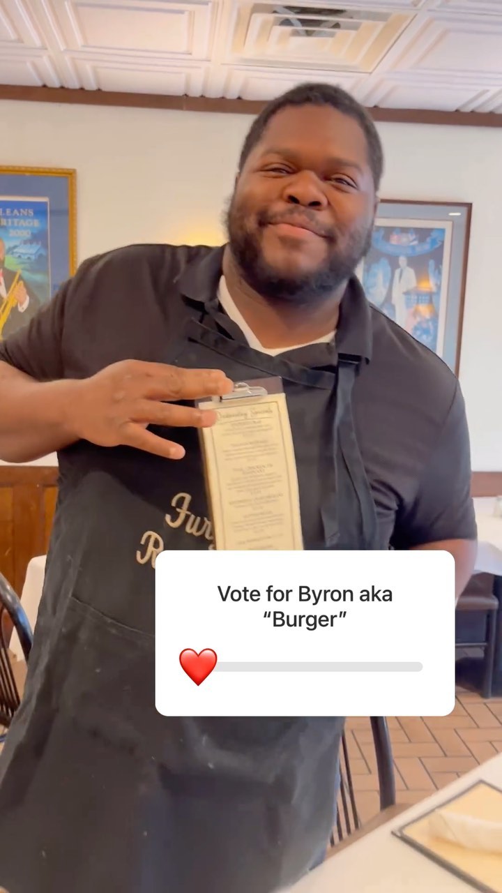 Byron “Burger” serves customers on Wednesday mornings @furys_restaurant. Show Burger some love and vote him server of th