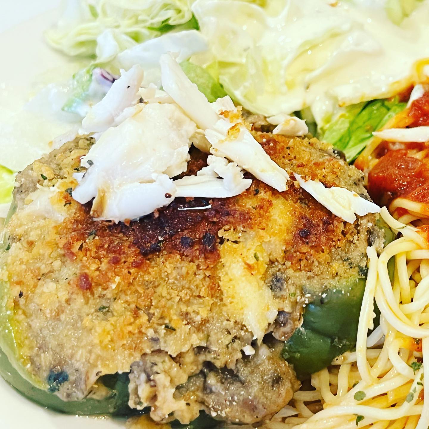 We keep it classic over here. Our New Orleans crab-stuffed pepper topped with Jumbo Lump Louisiana crab shines like a st