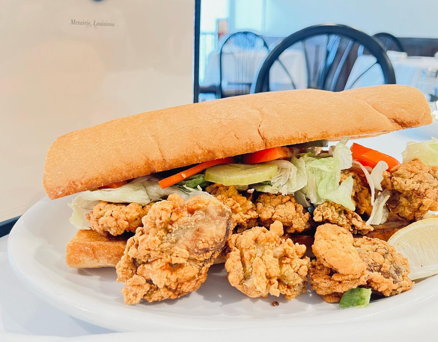 The Oyster Poboy at Fury’s 🦪 now with real P&J oysters! It’s the best Saturday lunch #wherenolaeats #oysterpoboy #nolaea