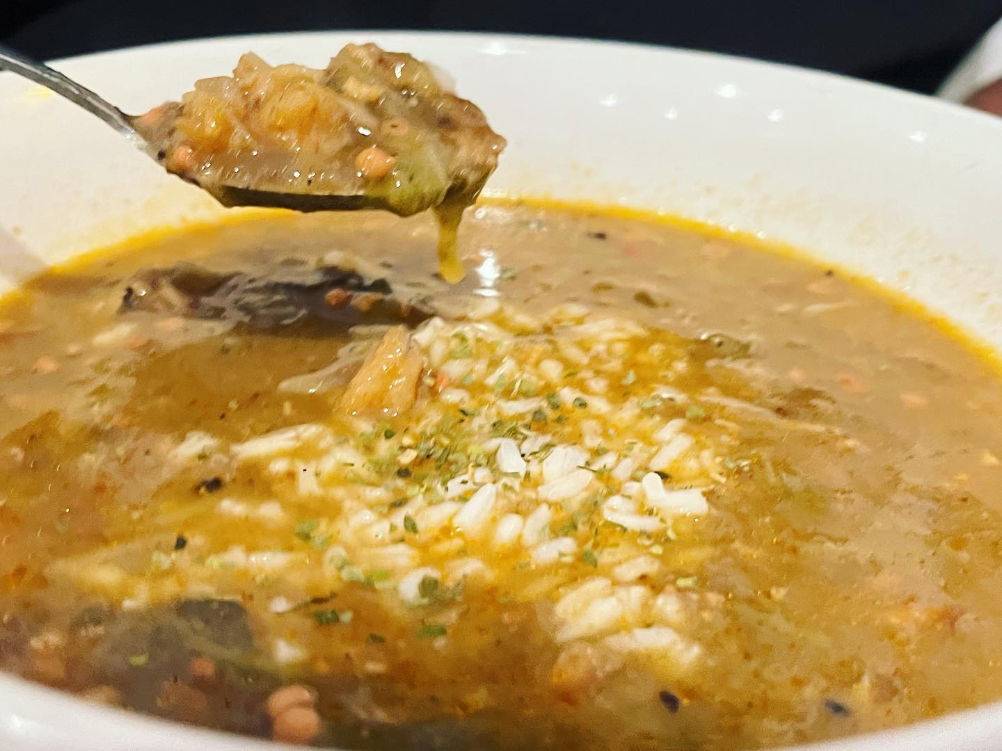 Celebrate National Gumbo Day with our seafood okra gumbo! What a perfect day for gumbo, too 🍤 #seafoodgumbo