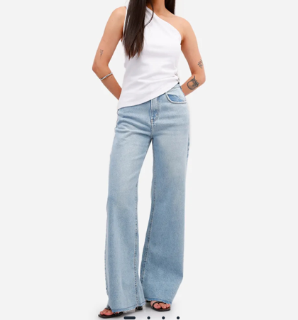 Calça jeans com elastano lavagem clara thumbnail