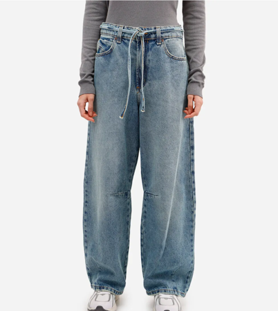 Calça jeans baggy lavagem média thumbnail