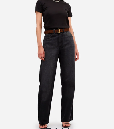 Calça wide leg slim preta thumbnail