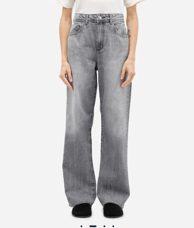 Calça jeans wide leg slim cinza thumbnail