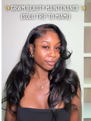 Hair slayed by @boujieluxebeauty on IG at 6pm 2 days before my trip 🥰  I got a bond in (quick weave) with a side part an