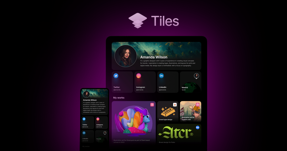 Tiles.bio - The most beautiful link in bio thumbnail