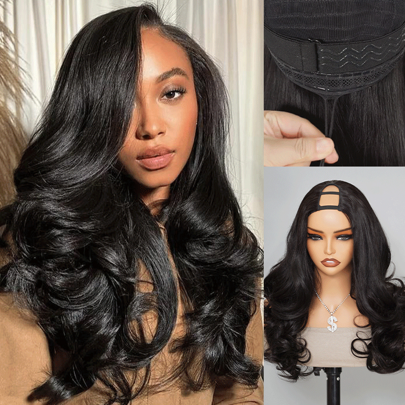 Layer Cut Loose Body Wave U Part Human Hair Wig | Recool Hair thumbnail