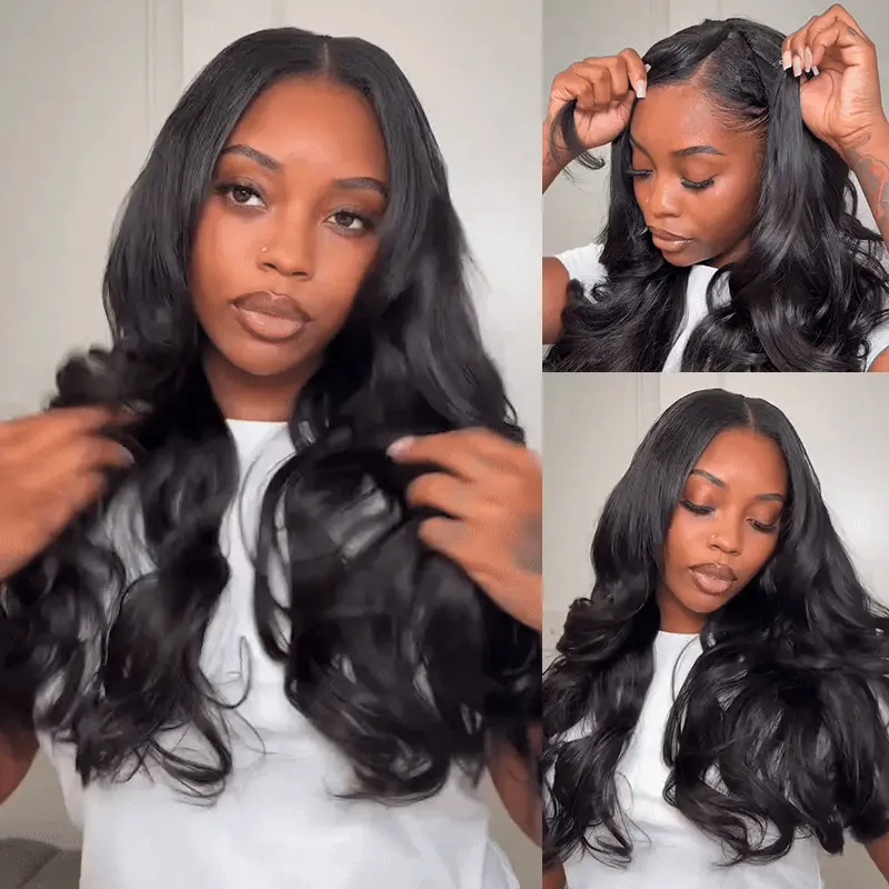 Layered Cut Loose Body Wave U Part Wig Human Hair Wig Clip & Go thumbnail