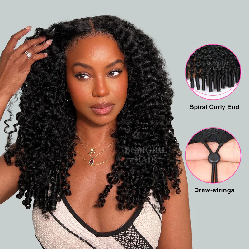9x6 Burmese Curly M-cap Draw String Wear Go Wig HD Lace Bleached Knots Glueless Wig | BGMgirl Hair BGMgirl thumbnail