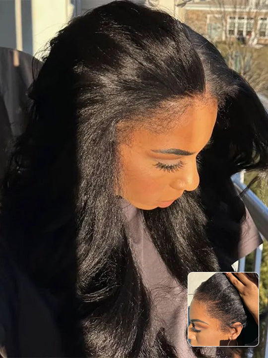 🌟🌟Kisslove Hair  Invisi Strap 360 Lace Frontal Kinky Straight  Wig💥💥 code ：TTKL18  thumbnail