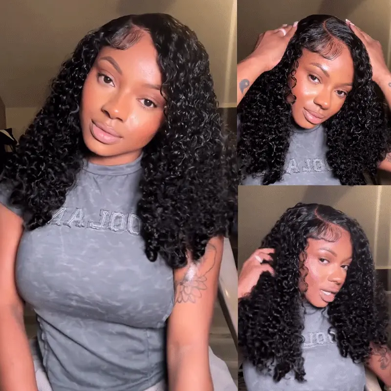 Pull & Go Burmese Curly Short Wig With Spiral Curly Ends C-Side Part Glueless 6x5 Lace Wig thumbnail