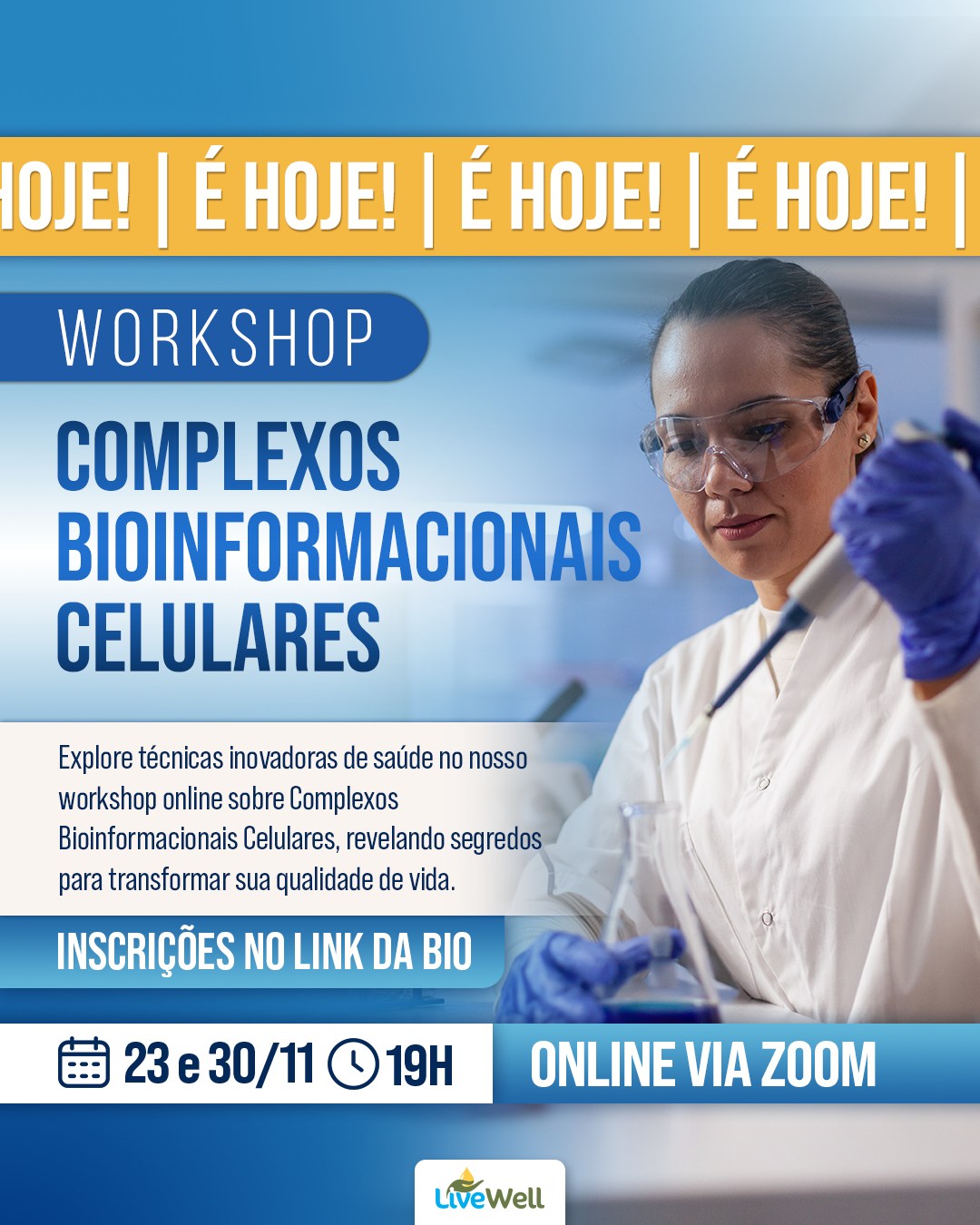 📢 O workshop é HOJE! 🎉 Não perca a chance de participar deste evento incrível e repleto de conhecimento sobre os Complex