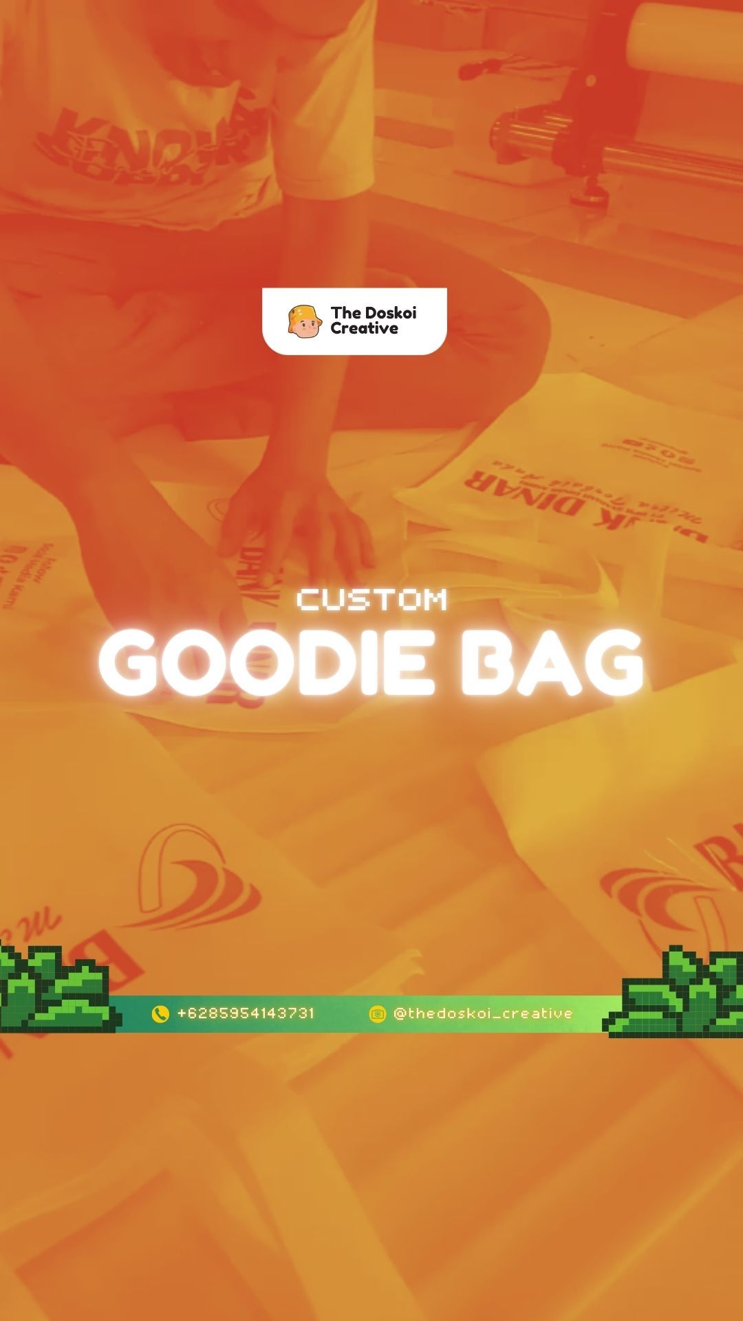 Mau promosi bisnis dengan cara yang unik dan berkesan? Gunakan Goodie Bag dari Doskoi Creative! Kami menyediakan goodie 