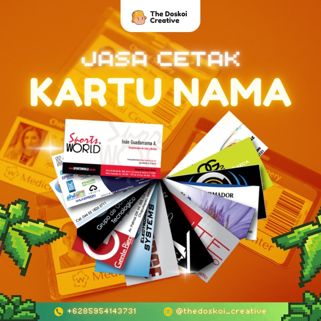 Buat kesan pertama yang tak terlupakan dengan kartu nama berkualitas dari The Doskoi Creative! Kami menawarkan layanan c