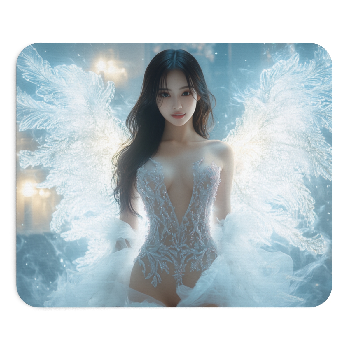 Fantasy Angel Mouse Pad, Ethereal Desk Decor, Office Accessory, Gift for Dreamers, Unique Gaming Mousepad, Computer Essentials - $23.65 - Ethereal Beauty Art thumbnail