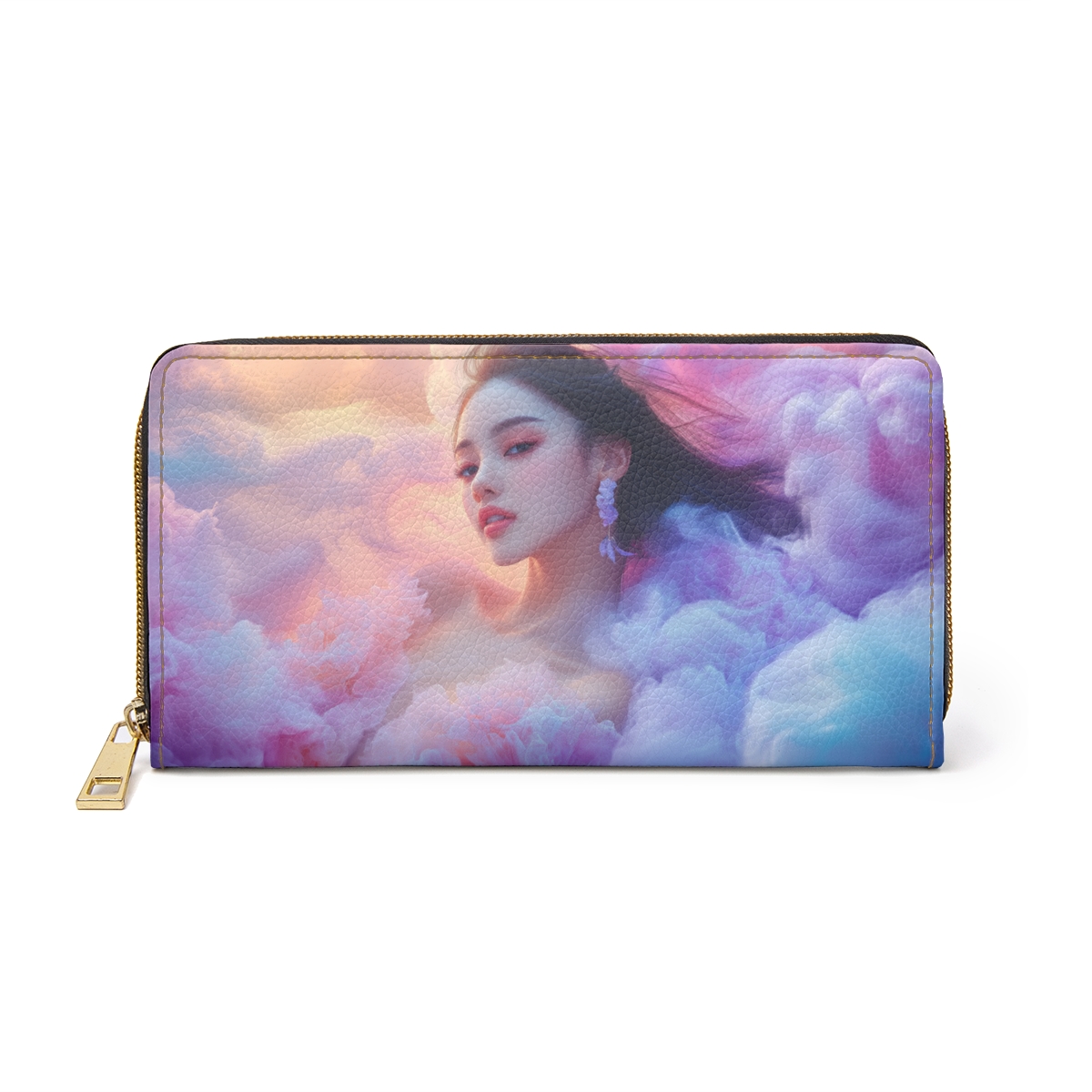 Serene Artistic Zipper Wallet - Ethereal Floral Design, Chic Accessory, Gift for Her, Stylish Travel Wallet, Elegant Clutch - $19.78 - Ethereal Beauty Art thumbnail