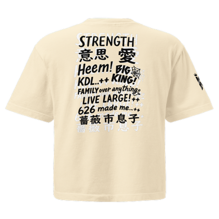 KL Merch - SU' 25 - Women’s heavyweight boxy tee CremeBLK - KING LARGE thumbnail