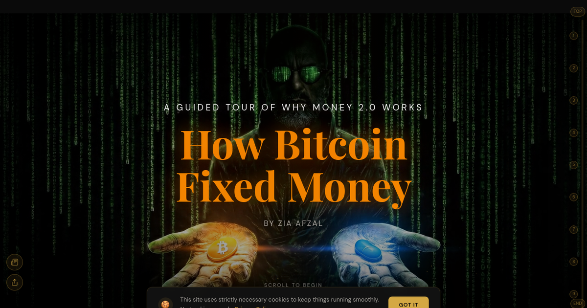 How Bitcoin Fixed Money by Zia Afzal thumbnail