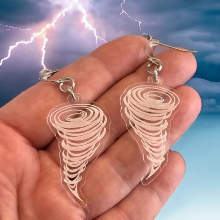 Tornado Earrings, PammyTail Etsy 🌪️ thumbnail