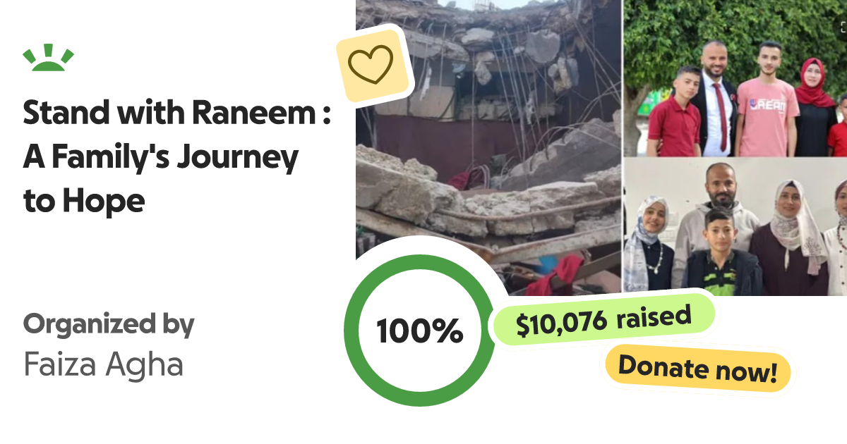 Donate to Stand with Raneem : A Family's Journey to Hope, organized by Faiza Agha thumbnail