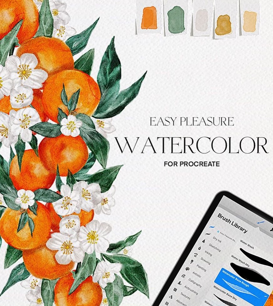 Realistic watercolor brushes for Procreate  thumbnail