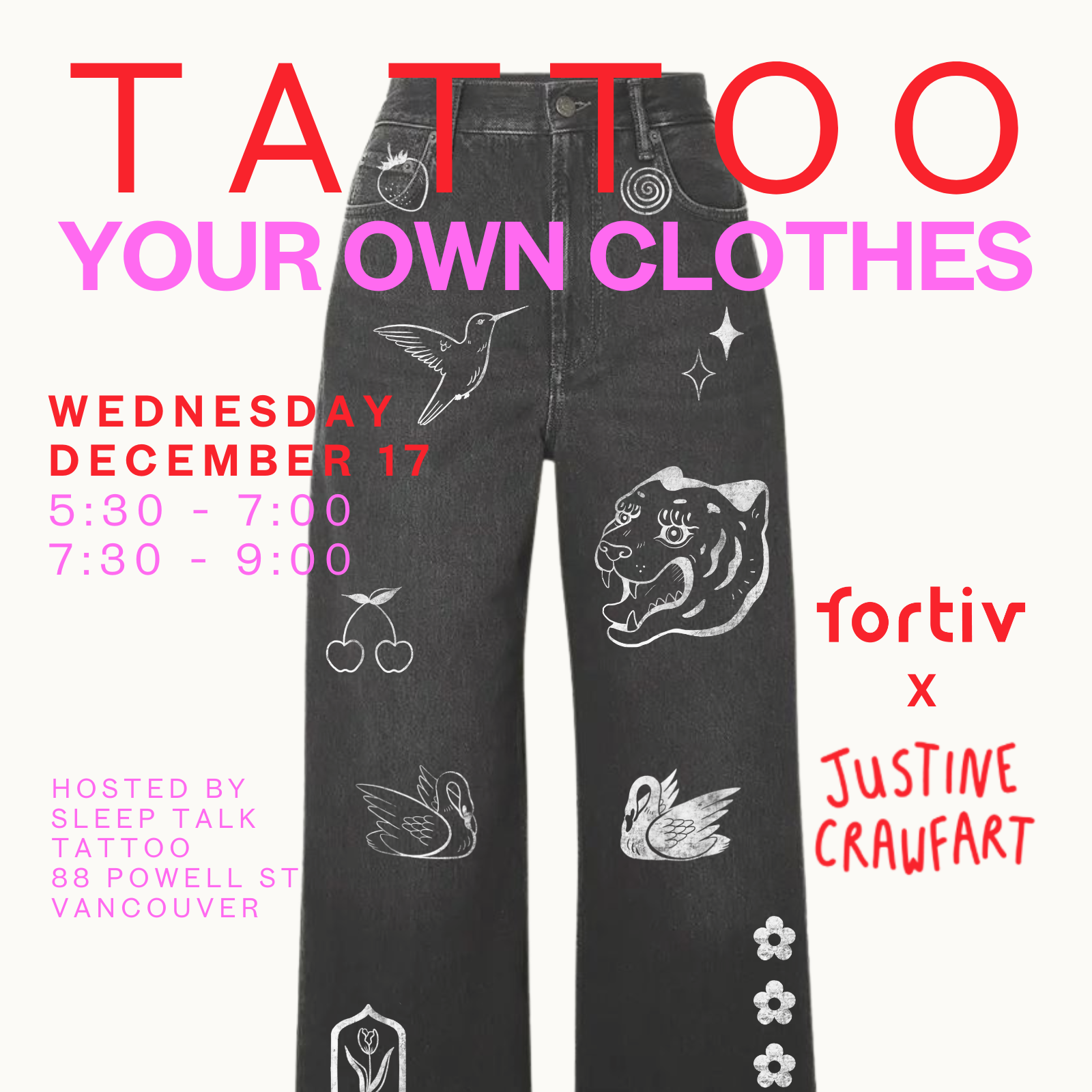 Tattoo your Clothes Workshops | Dec 17/ Jan 7 /Jan 22 thumbnail